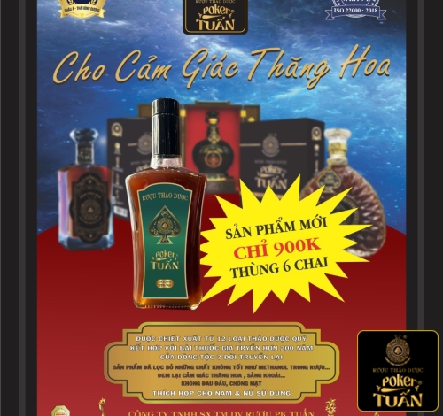 Rượu Thảo Dược PK Tuấn chai 500ml NEW